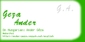 geza ander business card