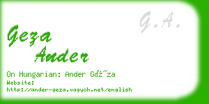 geza ander business card